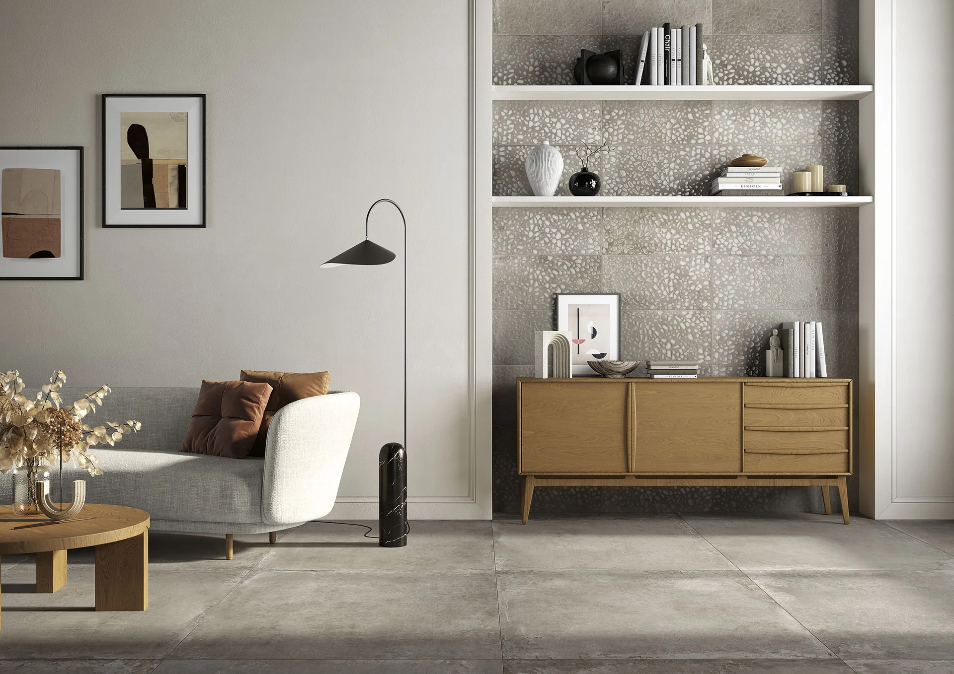 Elios Ceramica · Brooklyn Taupe · Raumbeispiel