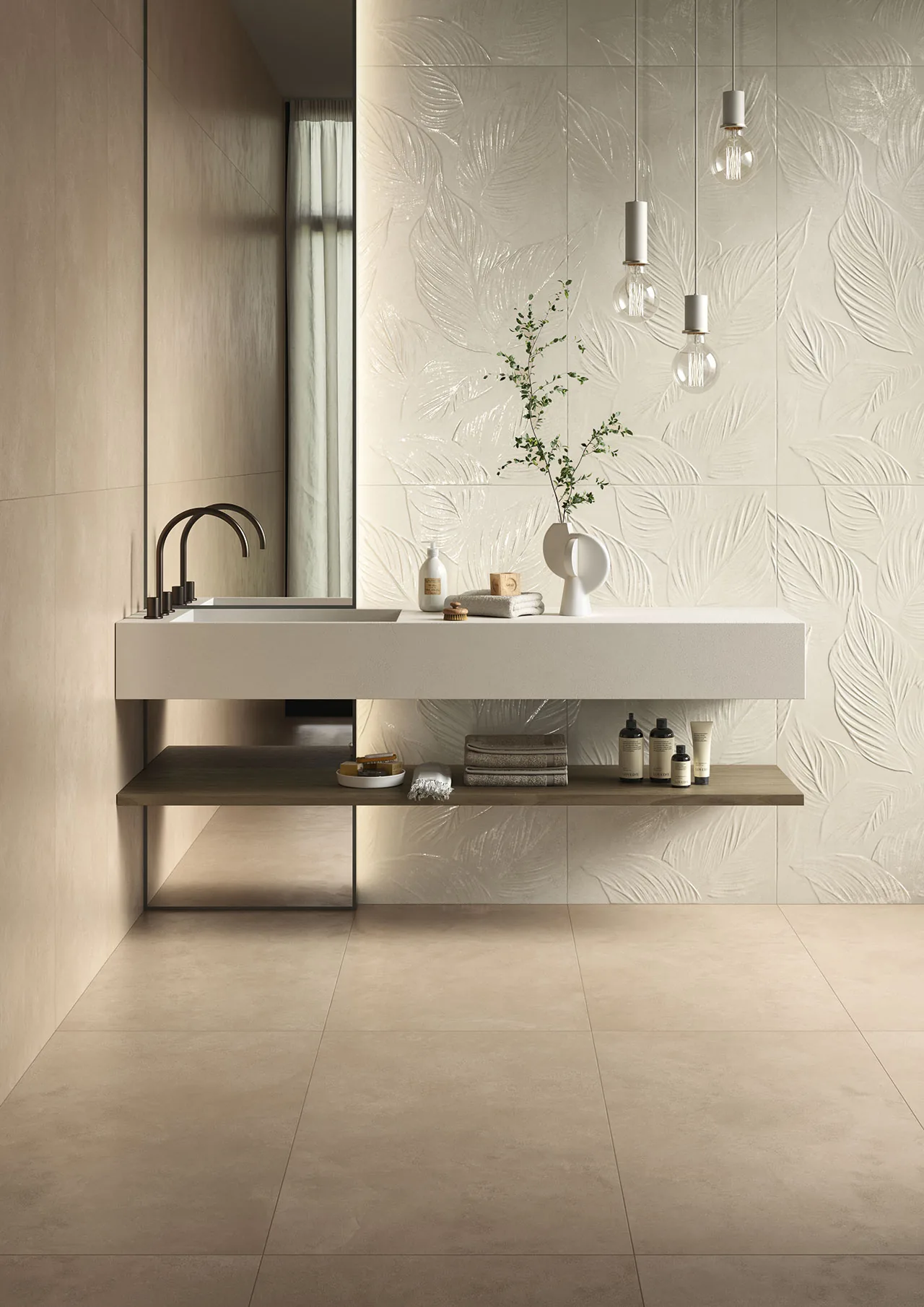 Elios Ceramica · Creta Avena · Raumbeispiel