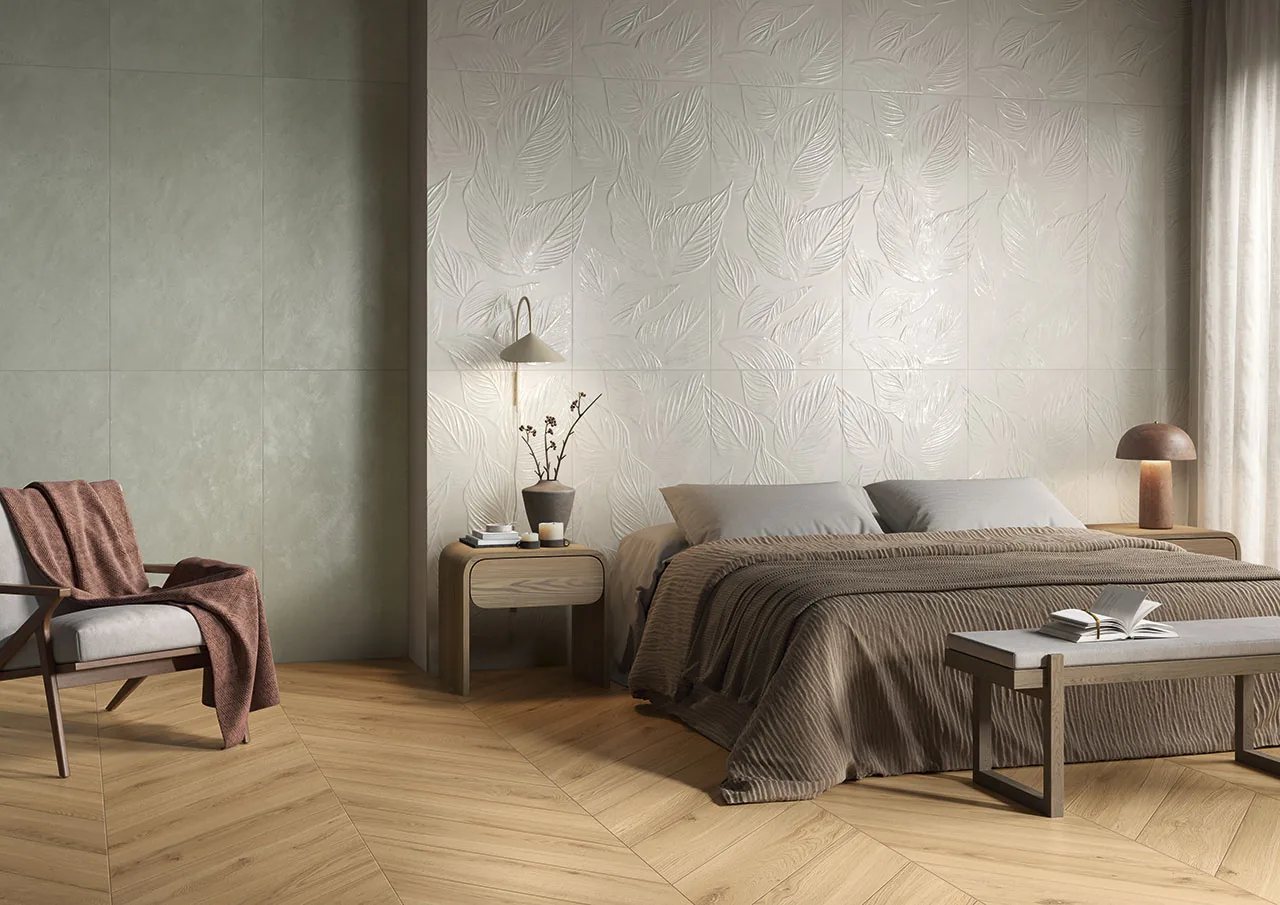 Elios Ceramica · Creta Zucchero · Raumbeispiel