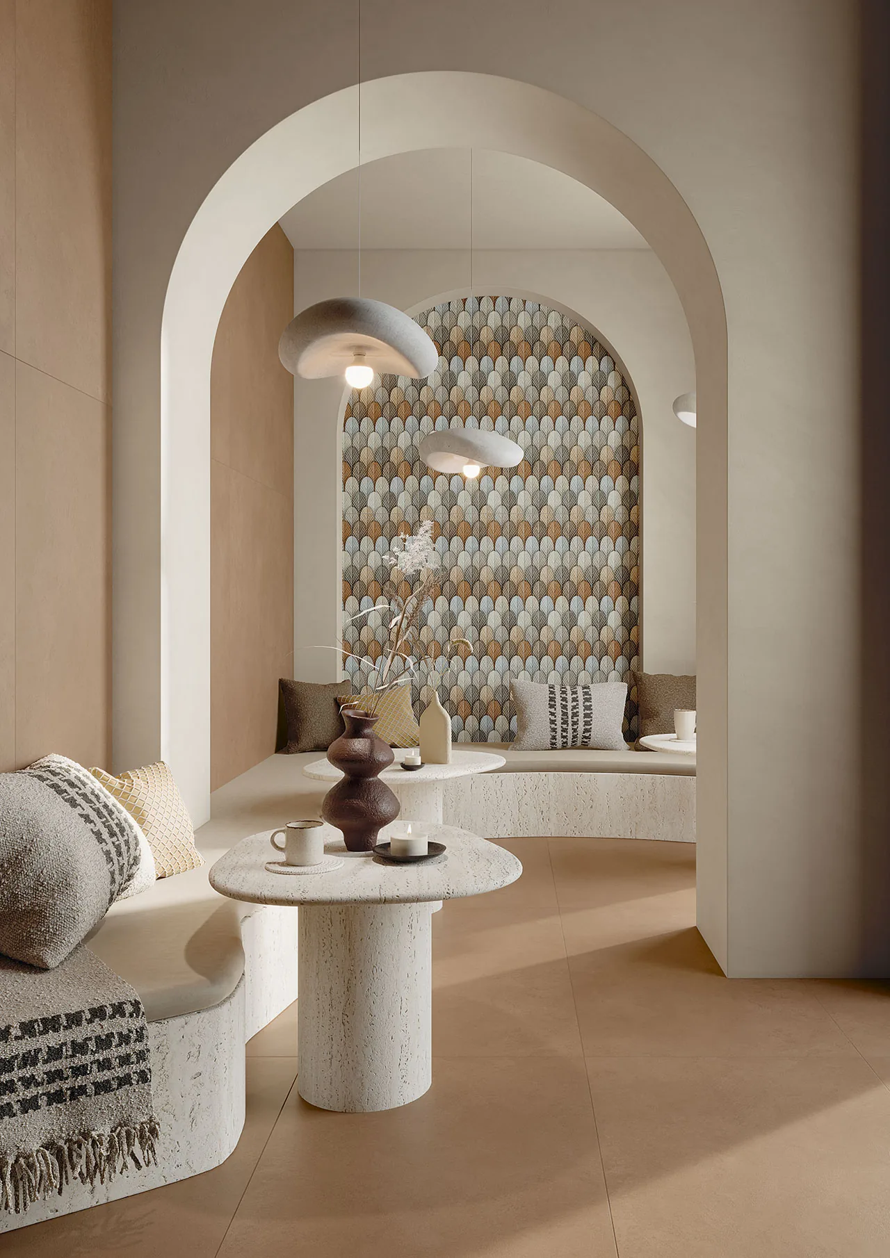 Elios Ceramica · Creta Zucchero · Raumbeispiel