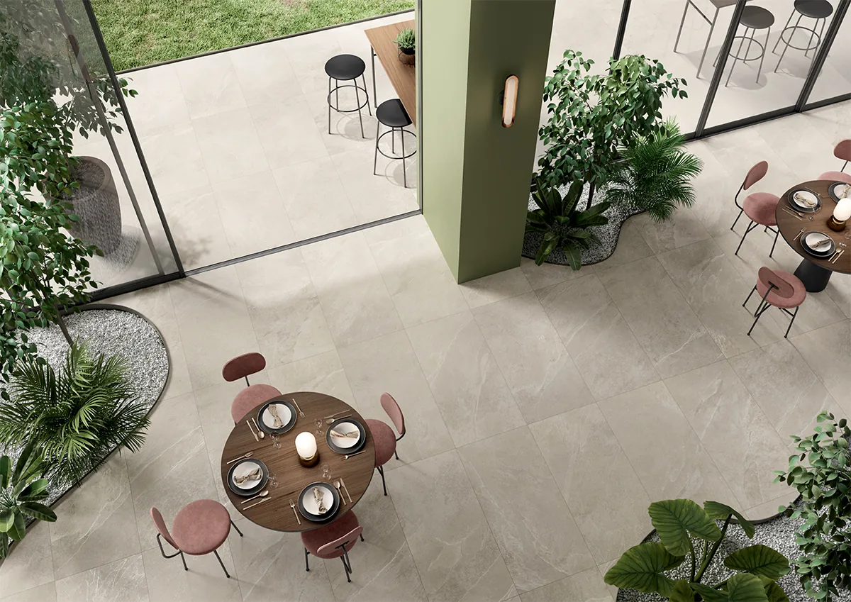 Elios Ceramica · Dolomiti Beige · Raumbeispiel