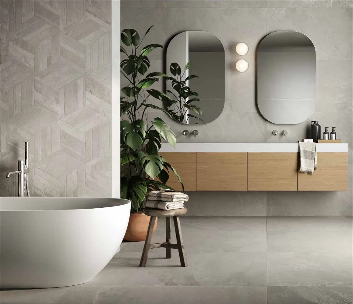 Elios Ceramica · Dolomiti Grigio · Raumbeispiel