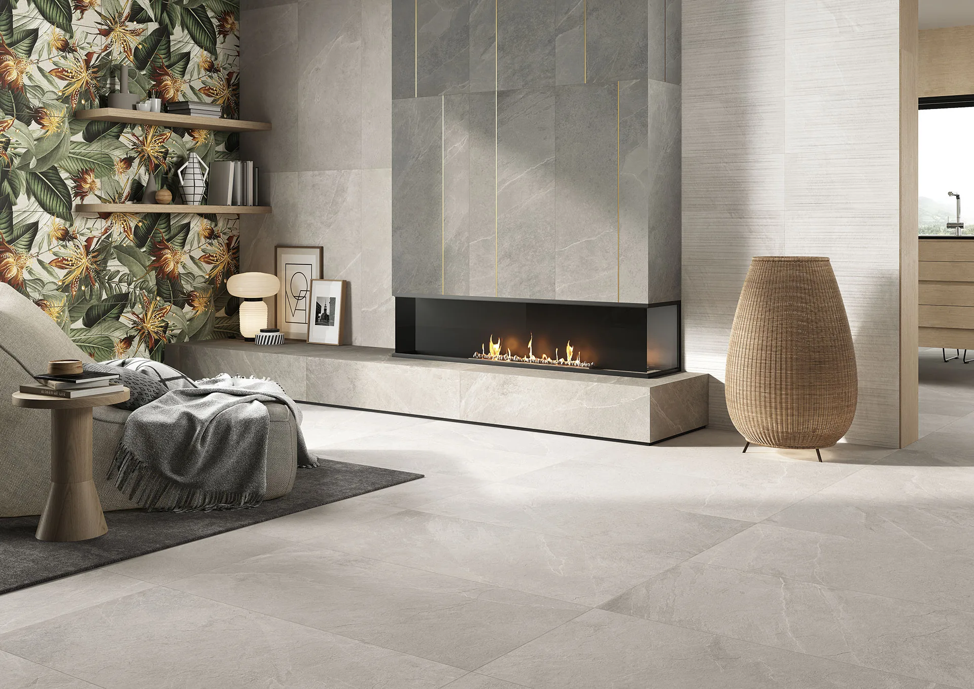 Elios Ceramica · Dolomiti Greige · Raumbeispiel