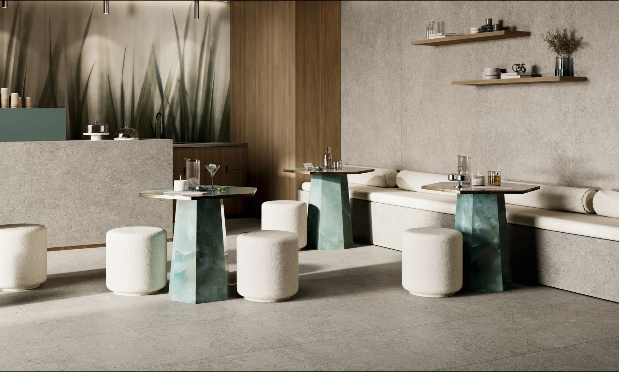 Elios Ceramica · Sedimenti Grey · Raumbeispiel