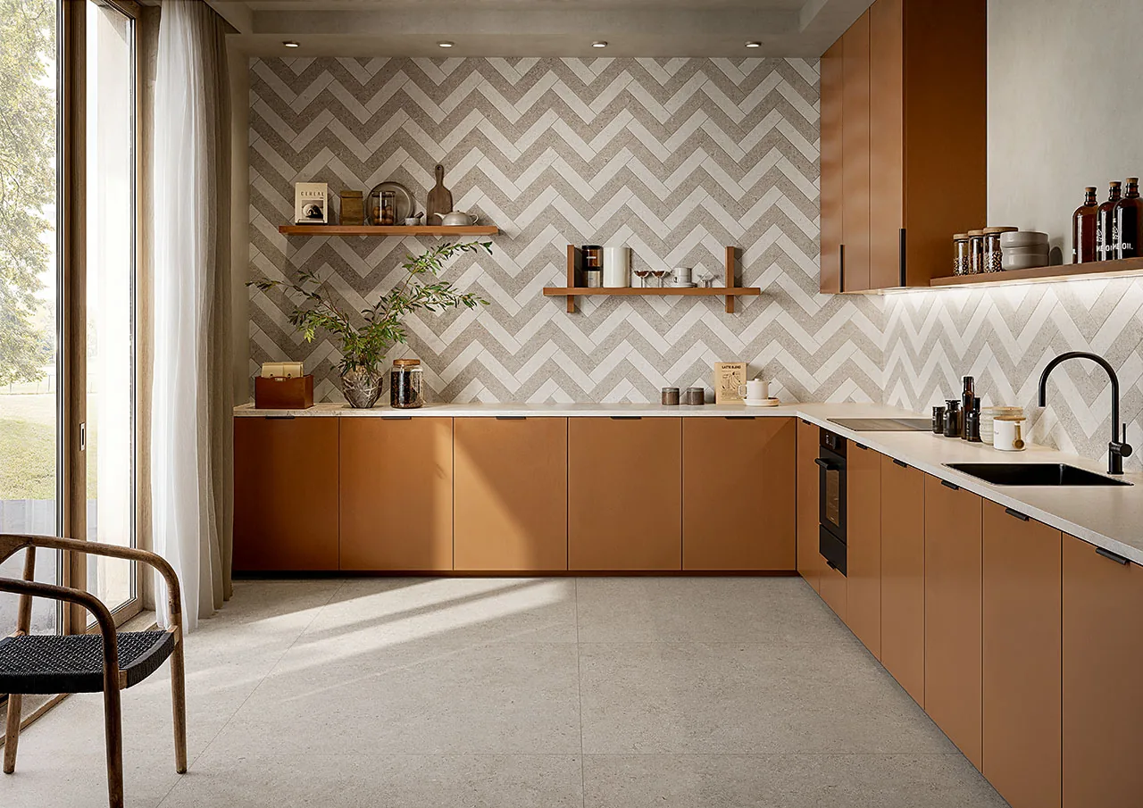 Elios Ceramica · Sedimenti Grey · Raumbeispiel