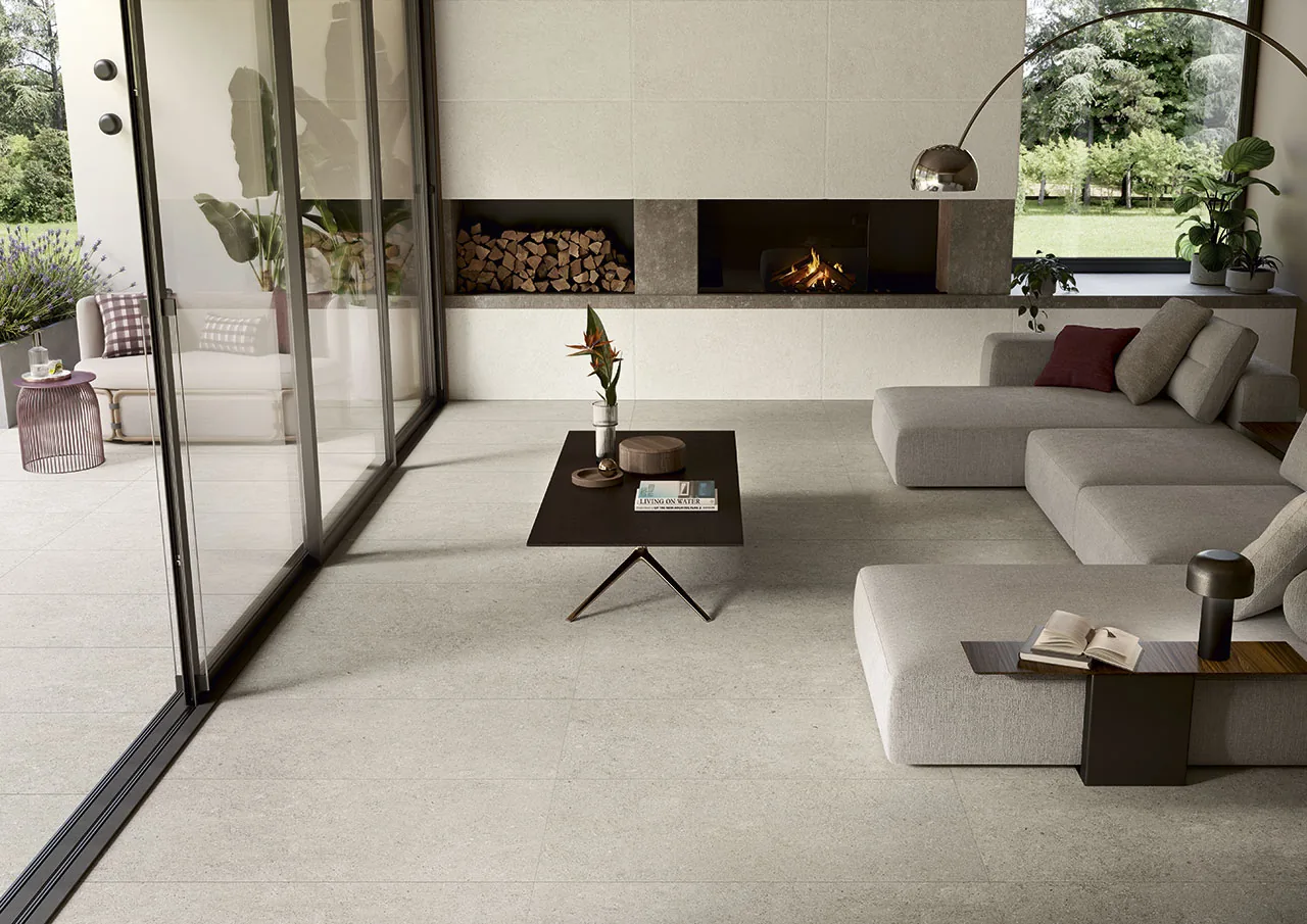 Elios Ceramica · Sedimenti Grey · Raumbeispiel