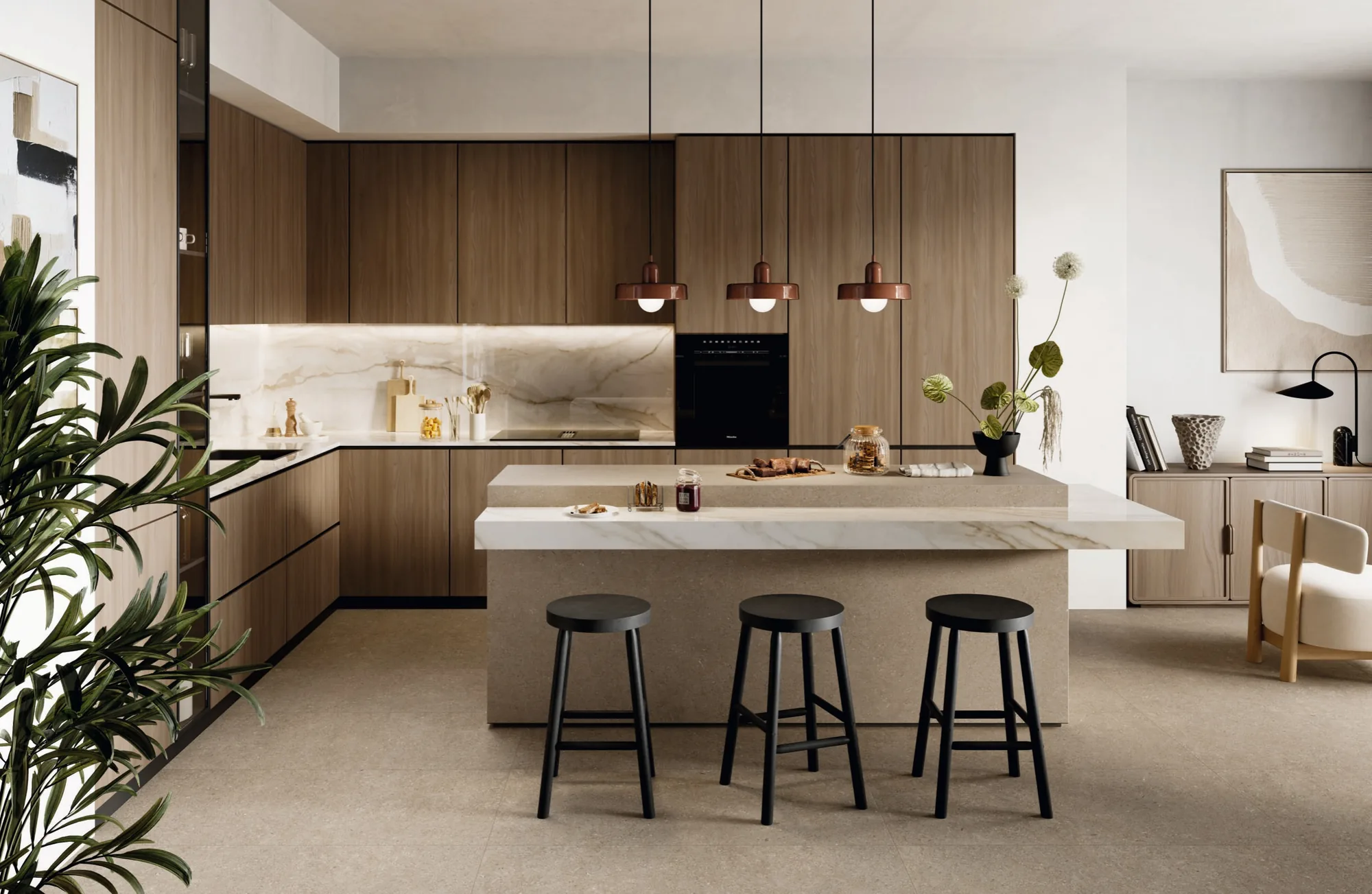 Elios Ceramica · Sedimenti Sand · Raumbeispiel