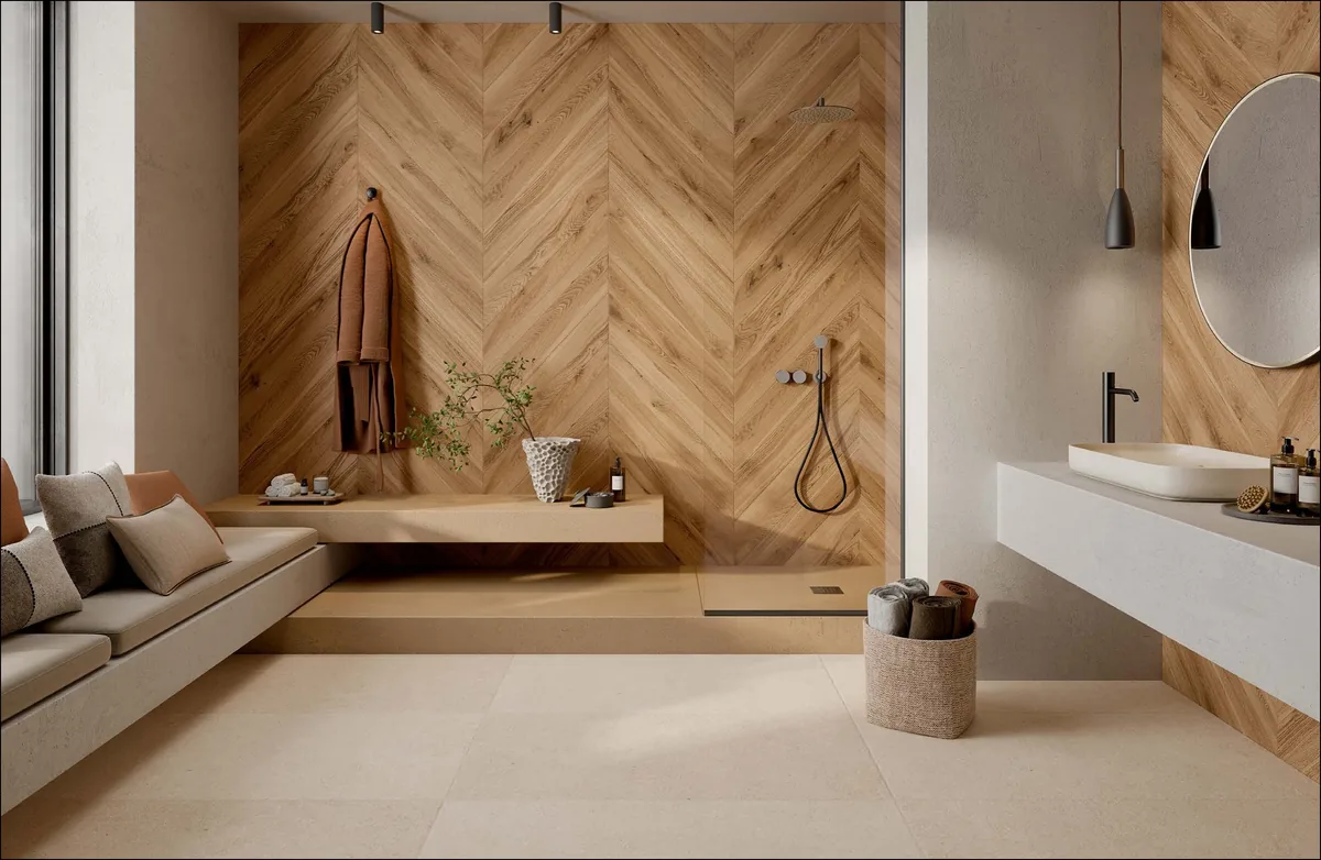 Elios Ceramica · Sedimenti White · Raumbeispiel