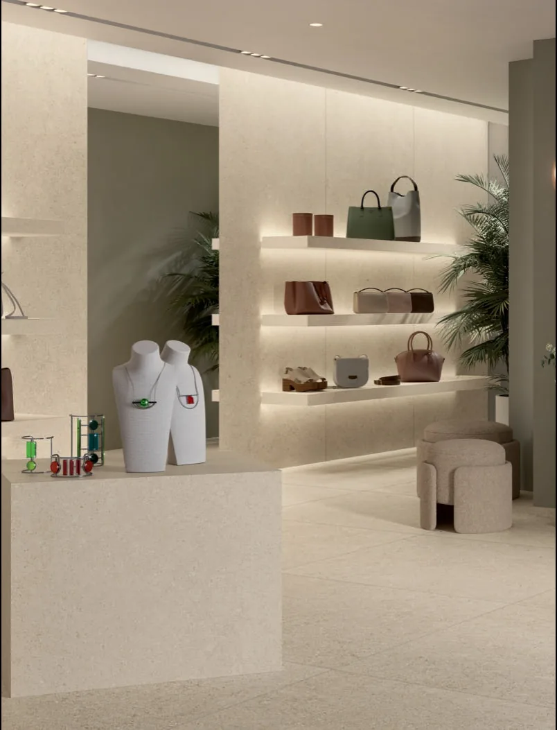 Elios Ceramica · Sedimenti Beige · Raumbeispiel