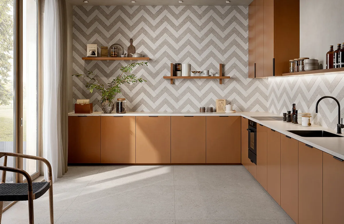 Elios Ceramica · Sedimenti Grey · Raumbeispiel